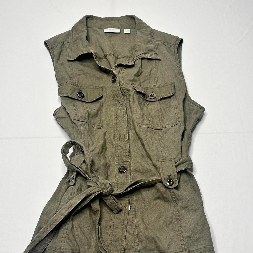New York Company Size XL Vintage Olive green sleeveless utility Top - Picture 3 of 5